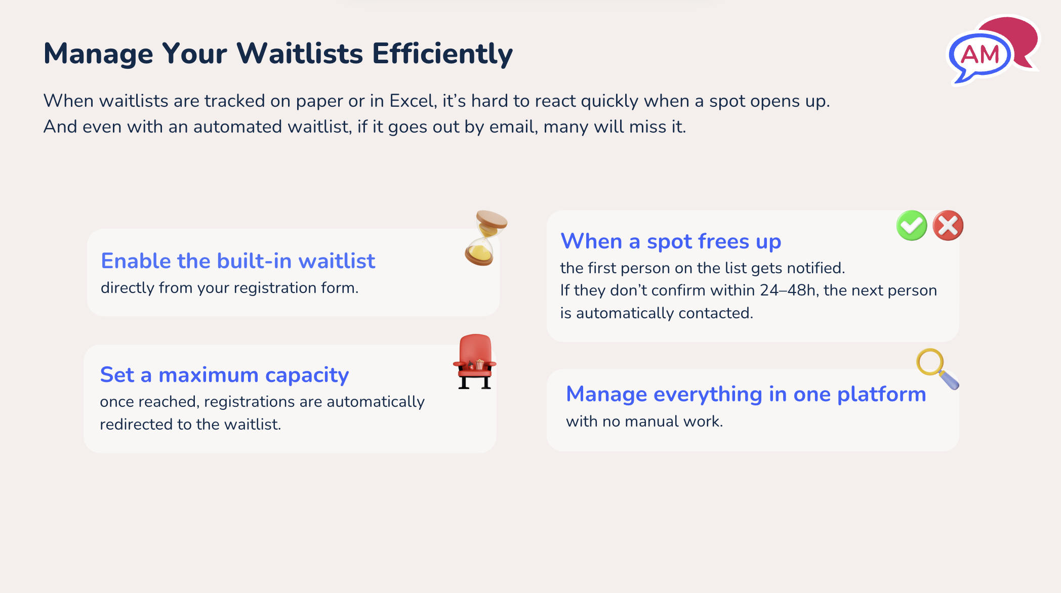 Manage waitlists efficiently